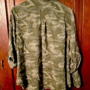 Camo button up relaxed long sleeve